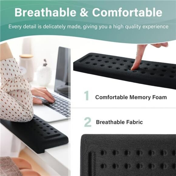 Ergonomic desk armrest pads memory foam wrist elbow forearm support cushion set - Picture 4 of 7